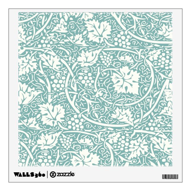 William Morris Grape Pattern Teal Turquoise Wall Decal (Front)