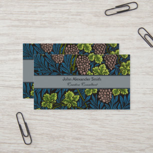 William Morris Grape & Vine Red Green Blue Business Card