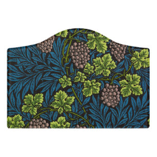 William Morris Grape & Vine Red Green Blue Door Sign