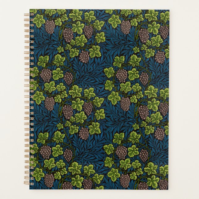 William Morris Grape & Vine Red Green Blue Planner (Front)