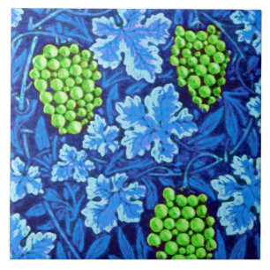 William Morris Grapevine, Cobalt Blue Ceramic Tile