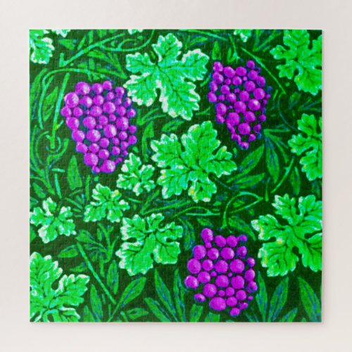 William Morris Grapevine Purple and Green Jigsaw Puzzle