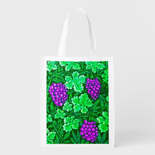 William Morris Grapevine Purple and Green Reusable Grocery Bag