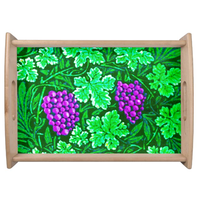 William Morris Grapevine, Purple and Green Serving Tray (Front)