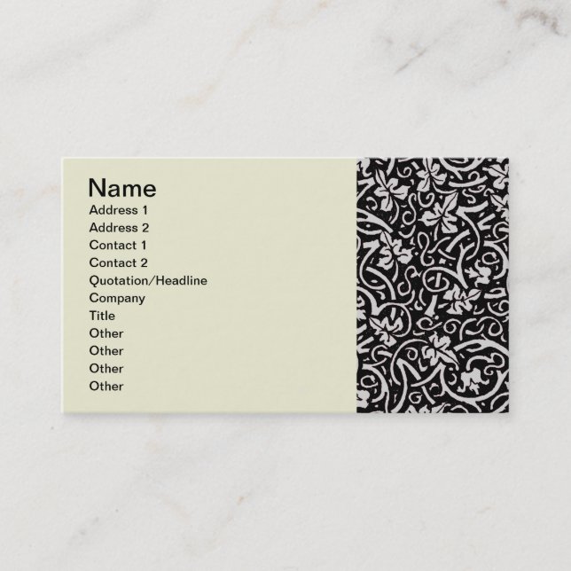 William Morris Grapevine Vine Leaf Pattern Business Card (Front)