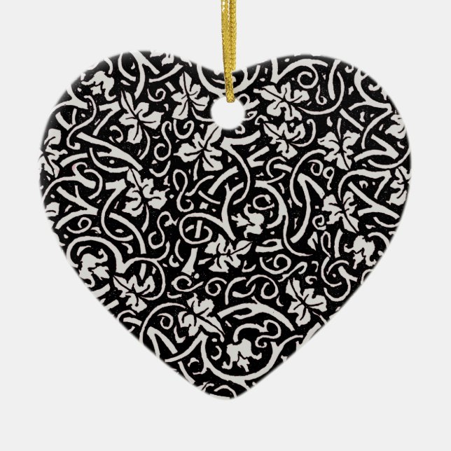 William Morris Grapevine Vine Leaf Pattern Ceramic Ornament (Front)