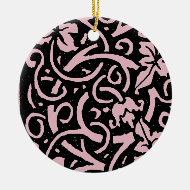 William Morris Grapevine Vine Leaf Pattern Ceramic Ornament (Front)