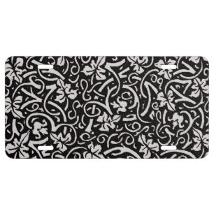 William Morris Grapevine Vine Leaf Pattern License Plate