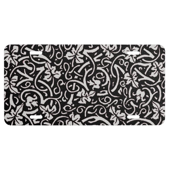 William Morris Grapevine Vine Leaf Pattern License Plate (Front)