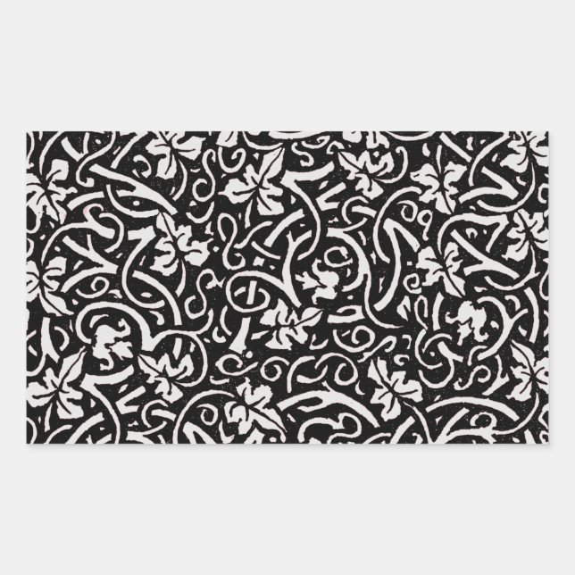 William Morris Grapevine Vine Leaf Pattern Rectangular Sticker (Front)