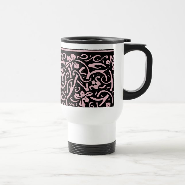 William Morris Grapevine Vine Leaf Pattern Travel Mug (Right)