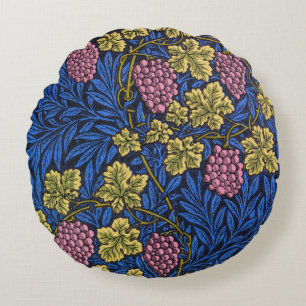 William Morris Grapevine (Wine Vines) Pattern Round Pillow