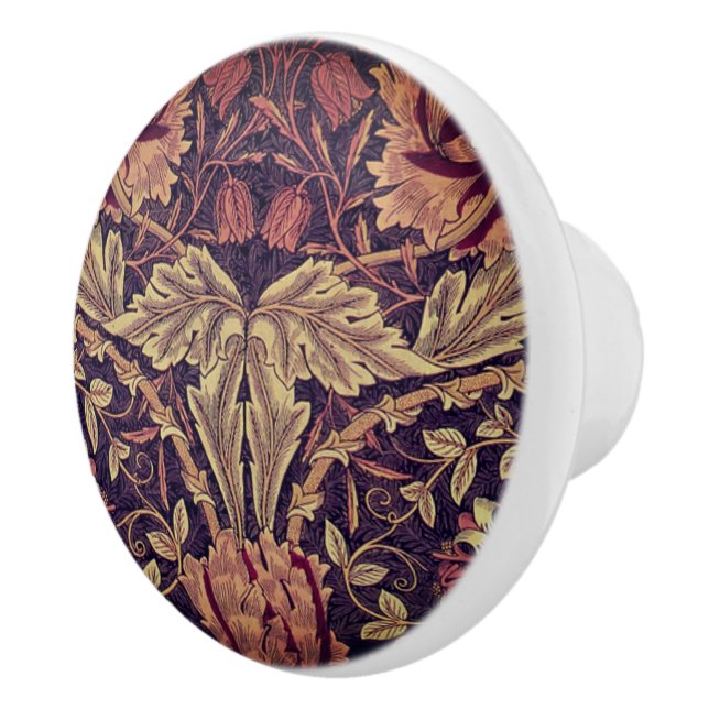 William * Morris  Gray Floral Lodden Ceramic Knob (Right)