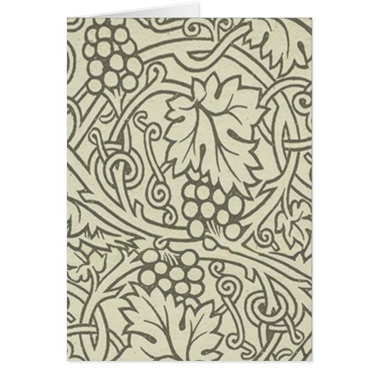 William Morris gray green Grape Vine Pattern Cards (Front)