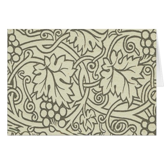 William Morris gray green Grape Vine Pattern Cards (Front Horizontal)