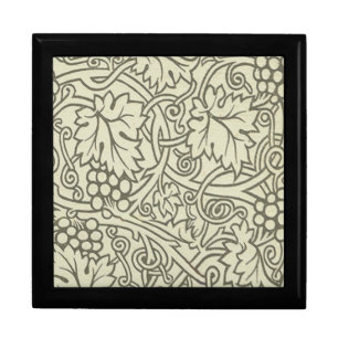 William Morris gray green Grape Vine Pattern Gift Box