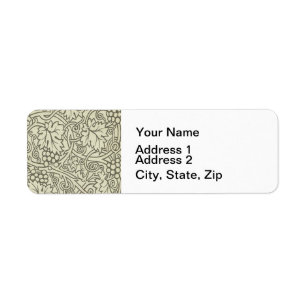 William Morris gray green Grape Vine Pattern Label