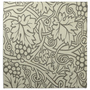 William Morris gray green Grape Vine Pattern Napkin