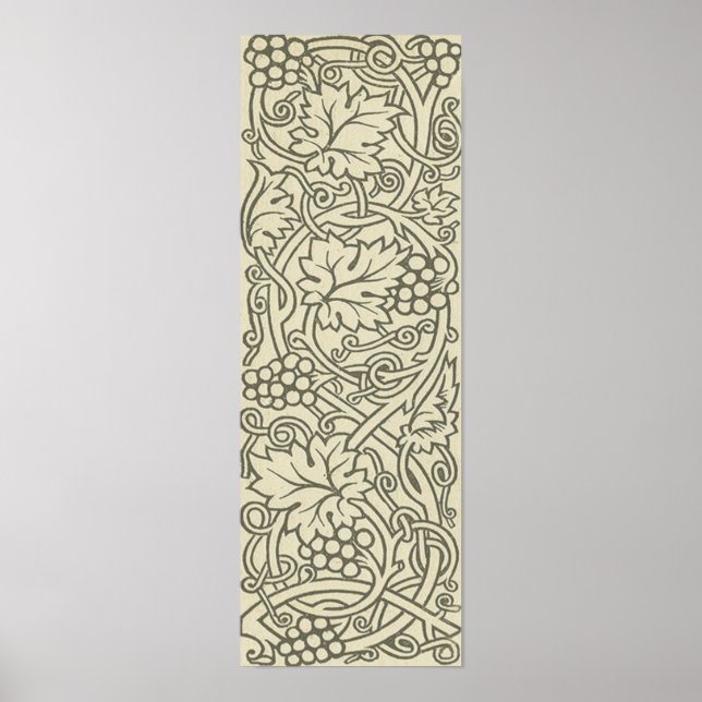 William Morris gray green Grape Vine Pattern Poster (Front)