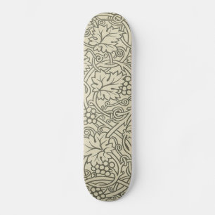 William Morris gray green Grape Vine Pattern Skateboard Deck