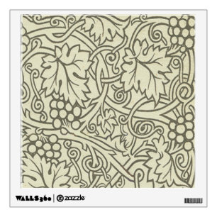 William Morris gray green Grape Vine Pattern Wall Decal
