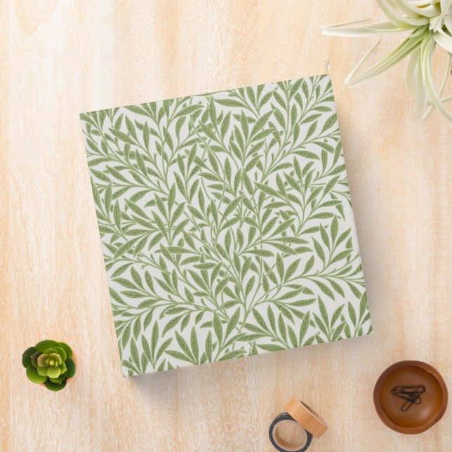 William Morris Green Floral Botanical Pattern 3 Ring Binder (In Situ)