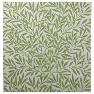 William Morris Green Floral Botanical Pattern Cloth Napkin