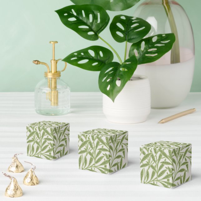 William Morris Green Floral Botanical Pattern Favor Boxes (Multiple)