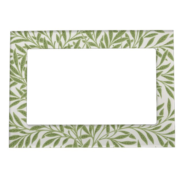 William Morris Green Floral Botanical Pattern Magnetic Frame (Front)