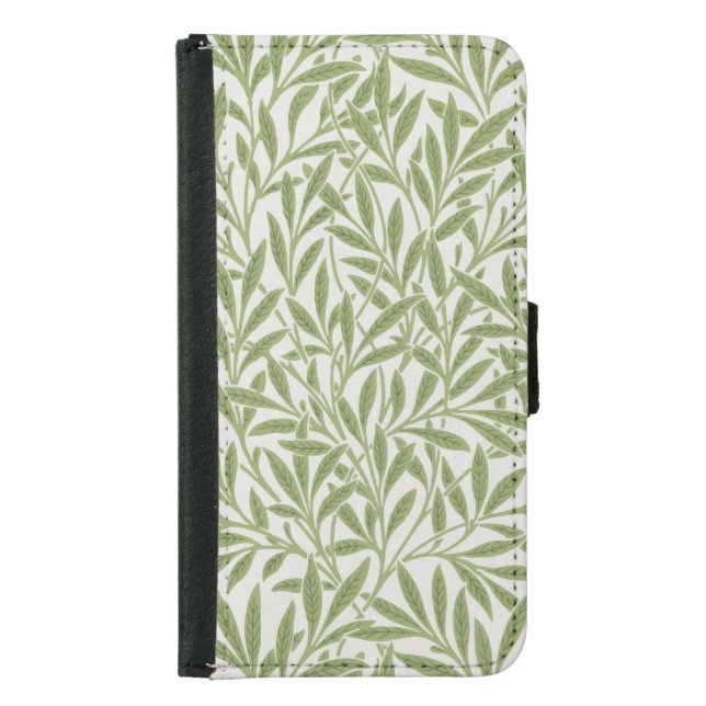 William Morris Green Floral Botanical Pattern Samsung Galaxy Wallet Case (Front)
