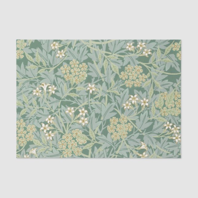 William Morris GREEN FLORAL PATTERN Tissue Paper (Front)