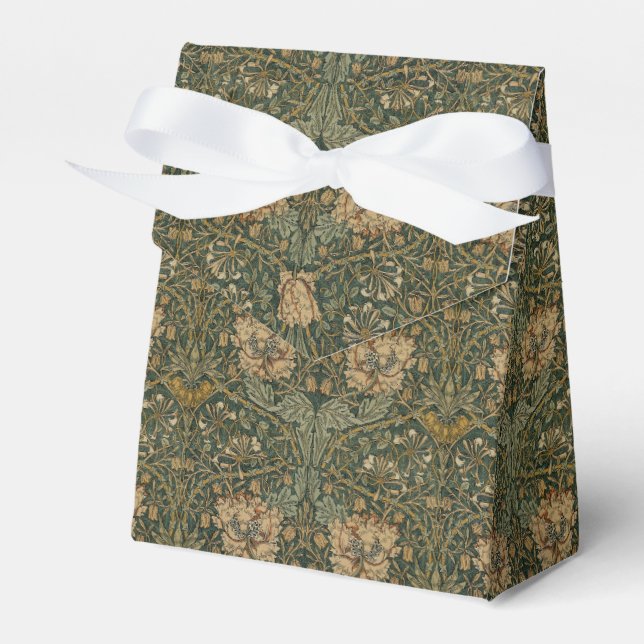 William Morris: Green Honeysuckle Favor Box (Front Side)