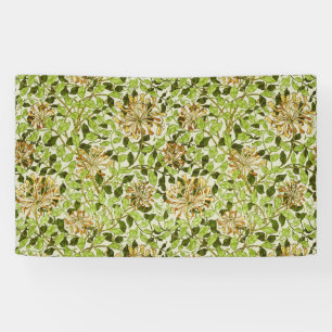 William Morris Green Honeysuckle Floral Wallpaper Banner