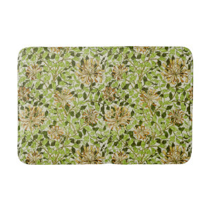 William Morris Green Honeysuckle Floral Wallpaper Bath Mat