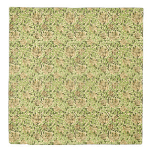 William Morris Green Honeysuckle Floral Wallpaper Duvet Cover