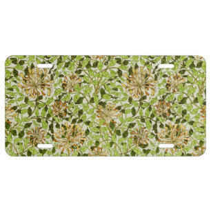 William Morris Green Honeysuckle Floral Wallpaper License Plate