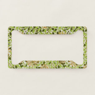 William Morris Green Honeysuckle Floral Wallpaper License Plate Frame