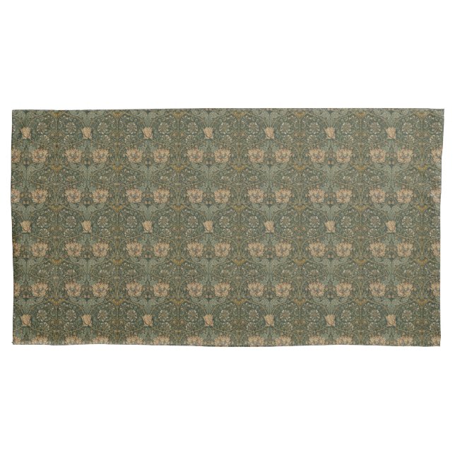 William Morris: Green Honeysuckle Pillowcase (Front)