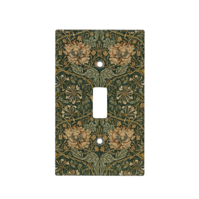 William Morris: Green Honeysuckle Switch Plate (Front)