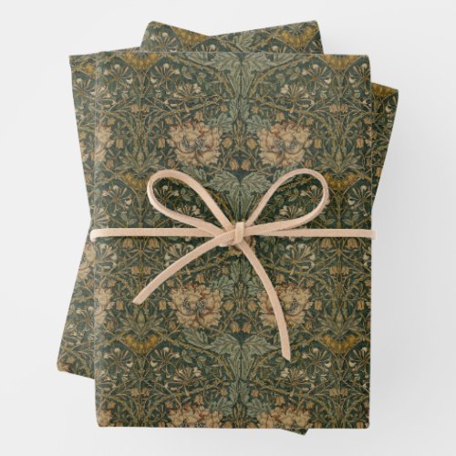 William Morris Green Honeysuckle Wrapping Paper