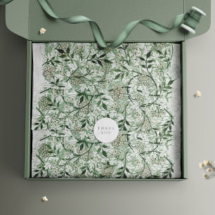 William Morris Green Pattern Design Vintage Floral Tissue Paper