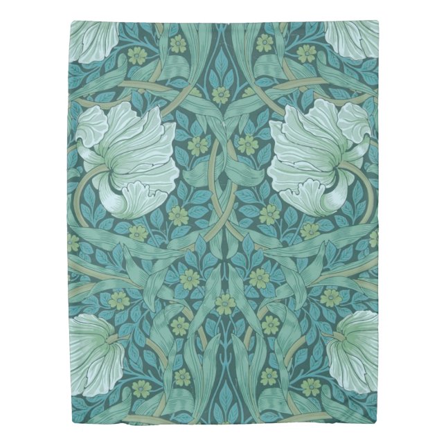 William Morris - Green Pimpernel Pattern Duvet Cover (Front)