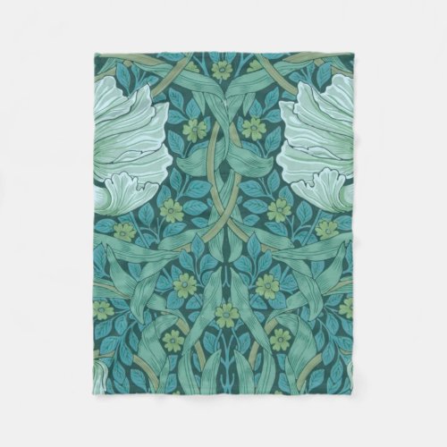 William Morris _ Green Pimpernel Pattern Fleece Blanket