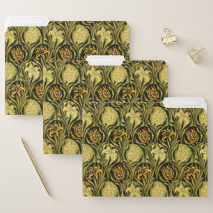 William Morris Green Tulip Lily Wallpaper File Folder