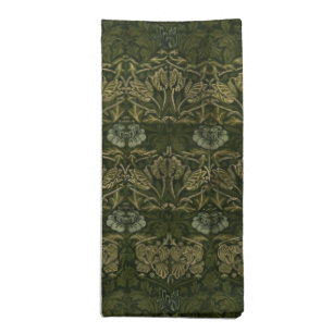 William Morris: Green Tulip & Rose Cloth Napkin