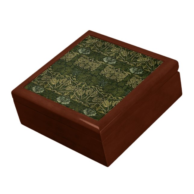 William Morris: Green Tulip & Rose Keepsake Box (Side)