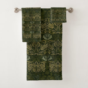 William Morris: Green Tulip & Rose Towel Set