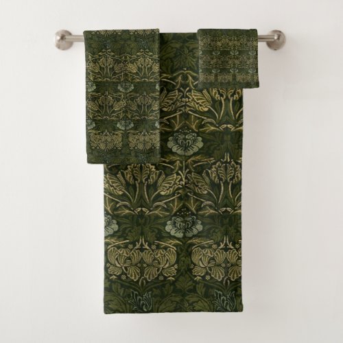 William Morris Green Tulip  Rose Towel Set