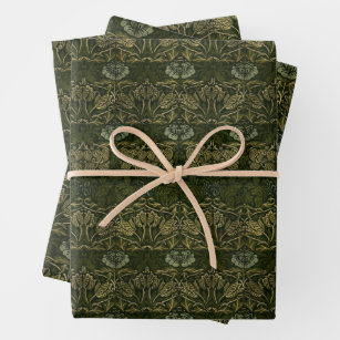 William Morris Inspired Christmas Wrapping Paper Traditional Green