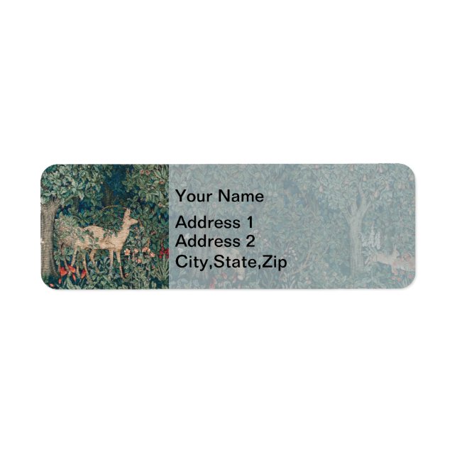 William Morris Greenery Forest Animal Botanical Label (Front)